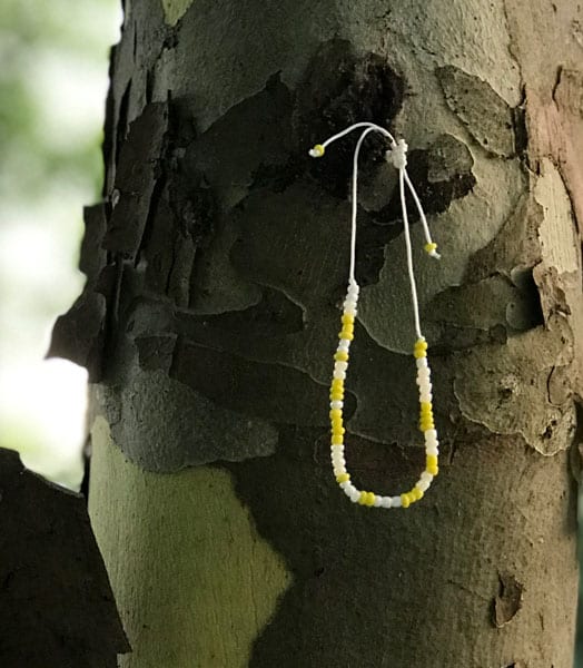 yellow-sunkissed-glass bead bracelet